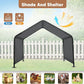 Dog Shade Shelter Outdoor 4'x4'x3' Tent for Large Medium Dogs, Outside Sun Rain Canopy Pet House for Livestock Pigs Cats with Waterproof Roof Ground Nails,Darkl Gray