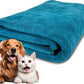 Extra Large Dog Towel Soft Absorbent Bath Pet Towels for Drying Dogs, Elastic Terry Microfiber Soft Towel, Machine Washable, Quick Dry, Multipurpose (L, XL, 2XL) (Green, L)