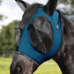 Harrison Howard Horse Fly Mask with Forelock Opening Stretch Breathable and Comfortable for Horses UV -Protection Peacock Blue L