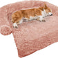 GGIB Calming Dog Bed Fluffy Plush Dog Mat for Furniture Protector with Removable Washable Cover for Large Medium Small Dogs and Cats (Medium, Pink)