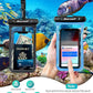 Hiearcool Waterproof Phone Pouch, Waterproof Beach Bag Compatible for iPhone 17 16 15 14 13 Pro Max, IPX8 Cellphone Travel Essentials for Beach -Black & Sky Blue-2Pack