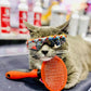 Warren London Self-Cleaning Cat Pin Brush | Push-Button Fur Ejector, Bead-Tipped Nylon Pins – Gentle Shedding & Detangling for Cats, Kittens, Rabbits, Ferrets & Small Dogs | Ergonomic Anti-Slip Grip