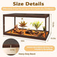 PROLEE Bearded Dragon Tank,34 Gallon Reptile Tank with Meatl Mesh Roof and Front Sliding Door, Anti-Scratch Lizard Tank,Spacious Reptile Enclosure for Snakes,Lguanas, Chameleons(Walnut)
