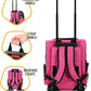 KOPEKS Deluxe Backpack Pet Travel Carrier with Double Wheels for Pets up to 18 Pounds - Pink