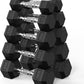 PAPABABE Hex Dumbbell Set 45-550 lb, Rubber Encased Home Gym Dumbbells, Weights Dumbbells for Women & Men, Hand Weight for Strength Training