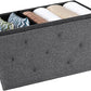 Sweetcrispy 43in Foldable Storage Ottoman, Storage Chest for Bedroom End of Bed, Large Ottoman Bench Foot Rest Stool with Padded Seat for Entryway Living Room, Support 660lbs 154L-Linen Cloth Grey