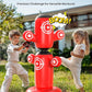 QPAU 360° Rotatable Punching Bag for Kids, Lager 64” Kids Punching Bag with Gloves, Hand Pump & 6 Targets, Bop Bag Inflatable Punching Toy, Karate Gifts for Boys, Girls