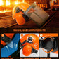 LANON Industrial Forestry Safety Helmet Protection System, ANSI Approved Chainsaw Hard Hats with Adjustable Ear Muffs & Face Shield Visor, 6 Point Adjustable Ratchet Suspension, Class C, Orange
