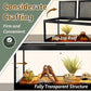 PROLEE Bearded Dragon Tank,Tempered Glass Reptile Tank with Mesh Roof and Front Sliding Door,Anti-Scratch Lizard Tank,Spacious Reptile Enclosure for Snakes,Lguanas (Black, 63Gallons,40"x20"x20")