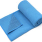 Eunzel Yoga Towel,Hot Yoga Mat Towel with Grip Dots Sweat Absorbent Non-Slip for Hot Yoga, Pilates and Workout 24" x72", Blue