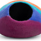 Woolygon Premium Felt Cat Cave Bed – Wool Kitty Beds Handcrafted Kitten Caves Bed for Indoor Cats - Made from 100% Eco-Friendly Merino Wool, Foldable Cat Hidewawy Covered Cat House Pod (Rainbow Twist)