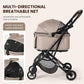 Pet Stroller for Small and medlium Dogs, Dog Cat Stroller, Foldable carts, Carrier, One-Hand Automatic Folding, Puppy, Detachble Carrier (Misty Green)