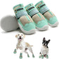 Hcpet Dog Shoes for Large Dogs, Breathable Dog Booties for Small Medium Dogs, Anti-Slip Dog Boots & Paw Protectors for Hot Pavement Winter Snow Hiking with Reflective Straps Green Size 8