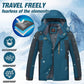 Men's Winter Ski Jacket Warm Waterproof Fleece Liner Snow Coat Hooded Windproof Mountain Raincoat