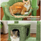 Cactus Cat Tree 40" Cat Tower with Large Metal Carpet Hammock, Cat Scratching Post for Indoor Cats with Condo & Replaceable Toy Ball, Green