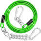 Jenico Dog Tie Out Cable - 10/15/20/30/40/50/70/100/150FT Runner Cable with Swivel Hook and Shock Spring, Leash Tether for Yard, Outdoor and Camping, Up to 500 LBS