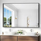 Black Bathroom Mirror, 60x40 Inch Rectangular Framed Mirror, Large Wall Mounted Bathroom Vanity Mirror Over Sink for Bedroom,Restroom, Living Room, Hangs Vertically or Horizontally