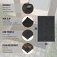 Indoor/Outdoor Hose-Wash Ribbed Design Non-Slip Rubber 2x3 Modern Entryway Mat for Entryway, Patio, Backyard, Garage, 24" x 36", Black Ribbed