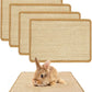 PODOO Bunny Scratch Pads, Sisal Rabbit Scratching Pad, Natural Rabbit Resting Mats for Cages, Forage Grass Mat Indoor Essentials Accessories for Guinea Pig Cat (4Pcs, 15.7x11.8 inches)