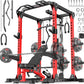 Power Cage Multi-Function Power Rack with Cable Crossover System,1800 LBS Capacity Squat Rack with Weight Bench,for Home Gym