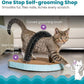 Catstages Scratch & Groom Cat Scratcher with Removable Curved Brush for Self-Grooming Station, Orange