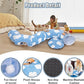 Cat Tunnel Bed, Cat Tunnels for Indoor Cats with Washable Circle Cushion, Multifunctional Peekaboo Cat Cave Donut Tubes Tunnel for Cat Kitty Kitten Puppy Rabbit Ferret (Sky Blue)