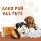 The Buddy System Pet Close Brush, Soft Touch Oval Palm Brush - Bamboo Massage Handheld with Soft Boar Bristles and Elastic Band for Dogs and Cats