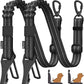Pawaboo 2Pack Dog Seatbelt for Car, 3-in-1 Dog Car Seat Belt Bungee,Shockproof Dogs Tether for Car with Buckle & Hook Latch, Adjustable Reflective Dog Car Harness Leash with 360° Lockable Buckle,Black