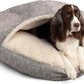 Snoozer Luxury Cozy Cave Dog Bed - Indoor Dog Bed with Cover Cave, Covered Calming Burrow for Small & Medium Sized Pets with Blanket Attached, Enclosed, Washable - Large, Merlin Linen