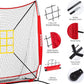 7x7 ft Baseball Net, Pitching & Batting Net with Batting Tee, Designed with Large Ball Collection System, 2 Strike Zones, Carry Bag, Baseball Softball Net for Batting Pitching Hitting and Throwing