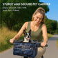 Navaris Pet Carrier for Bikes - Bike Basket Dog Carrier - Ideal Carriers for Small to Medium Dogs Up to 10kg (22lbs) - Drawstring Bag with Secure Locks and Strap - Blue