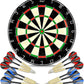 LinkVisions Dartboard with Staple-Free Bullseye, 18g Steel Tip Darts Set,12 Steel Tip Darts 18g, Dartboard Mounting Kits Included