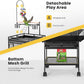 VIVOHOME 72 Inch Wrought Iron Large Bird Cage with Play Top and Stand for Parrots Lovebird Cockatiel Parakeets Black