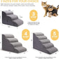 Dog Stairs for Bed and Couch, Non-Slip 5-Step Pet Stairs, 24" High Sofa Foam Dog Ramp - Best for Small Pets, Dogs and Cats with Joint Pain