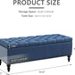 Ottoman with Storage,50.2-inch Upholstered End of Bed Storage Bench for Bedroom,for The Living Room,for Entryway, with Rivets & Button and Safety Hinges,Detachable (Blue)
