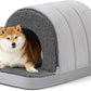 Orthopedic Dog Bed House - Dog House Indoor with Egg-Crate Foam - Tent Bed with Waterproof Lining & Nonskid Bottom, Ideal for Medium Breeds & Fits 30-Inch Crate - 29"x18", Charcoal