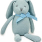 100% Organic Cotton Baby Toys Blue Bunny Rabbit Stuffed Animals for Newborn 7.1"
