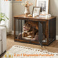 Feandrea Dog Crate Furniture, 38 Inches Dog Kennel for Dogs up to 70 lb, with Removable Tray, Heavy-Duty Dog Cage End Table, Double Doors Dog House, Rustic Brown UPFC013X01