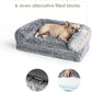 EHEYCIGA Foldable Dog Bed, Faux Fur Fluffy Dog Couch Bed, Orthopedic Calming Memory Foam Pet Bed for Small Dogs, Washable Soft Warm Pet Sofa Bed with Non-Slip Bottom, Grey, 40"x30"x6"
