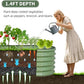 1MORE Galvanized Raised Garden Bed- Planter Garden Boxes Outdoor, Raised Beds for Gardening, 4x2x1.4ft Metal Garden Bed Kit for Vegetables Flower, Planter Raised Bed with Protective Tape & Tools.Green