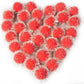 VAPKER 30 Pcs Cat Ball Toys Sparkle Balls Extra Large 2 Inch Cat's Favorite Chase Glitter Ball Glitter Tinsel Pom Poms Balls Red Color
