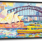 Extra Large Sydney Opera House Framed Wall Art for Living Room,Oversized Abstract Harbour Bridge Cityscape Pictures Wall Decor,Canvas Print Painting Modern Artwork Bedroom Office Bathroom 60L" x 30W"