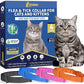 4 Pack Flea Collar for Cats, 32 Months Flea and Tick Prevention for Cats, Waterproof Cat Flea Collar, Natural Cat Flea and Tick Treatment, Adjustable Flea and Tick Collar for Cats Kittens(4 Colors)