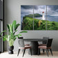 Nature Wall Art Prints - Ocean Forest Mountain Lake Canvas Landscapes - Small to Extra Large Living Room Bedroom Kitchen Bathroom Décor (Stormy Sky Lighthouse, 31L" x 47W" - 3 Panels)