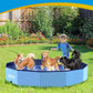VISTOP Extra Large Foldable Dog Pool XXL, Hard Plastic Shell Portable Swimming Pool for Dogs Cats and Kids Pet Puppy Bathing Tub Collapsible Kiddie Pool (67inch.D x 11.8inch.H, Blue)