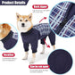 Dog Recovery Suit, Abdominal Wound After Surgery Wear, Anti Licking Bodysuit with Zipper, E-Collar & Cone Alternatives, Plaid Dog Spay Surgical Shirt Prevent Shedding(Medium, Blue)