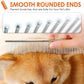 Dog Comb to Remove Tangles and Knots, Cat Comb with Stainless Steel Teeth and Non-Slip Handle, Dog combs for grooming matting for Long Haired Pets (Large)