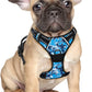 BARKBAY No Pull Dog Harness Large Step in Reflective Dog Harness with Front Clip and Easy Control Handle for Walking Training Running(Blue camo,S)