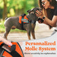 rabbitgoo Dog Harness for Large, Easy On Pet Vest with One Buckle, No Pull Adjustable Service Harness with D-Ring & Handle, Reflective for Safety Walking, Training, Orange, XL