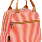 FlowFly Insulated Lunch Cooler Bag - Tote Bag Organizer for Women/Men, Red#Stripes